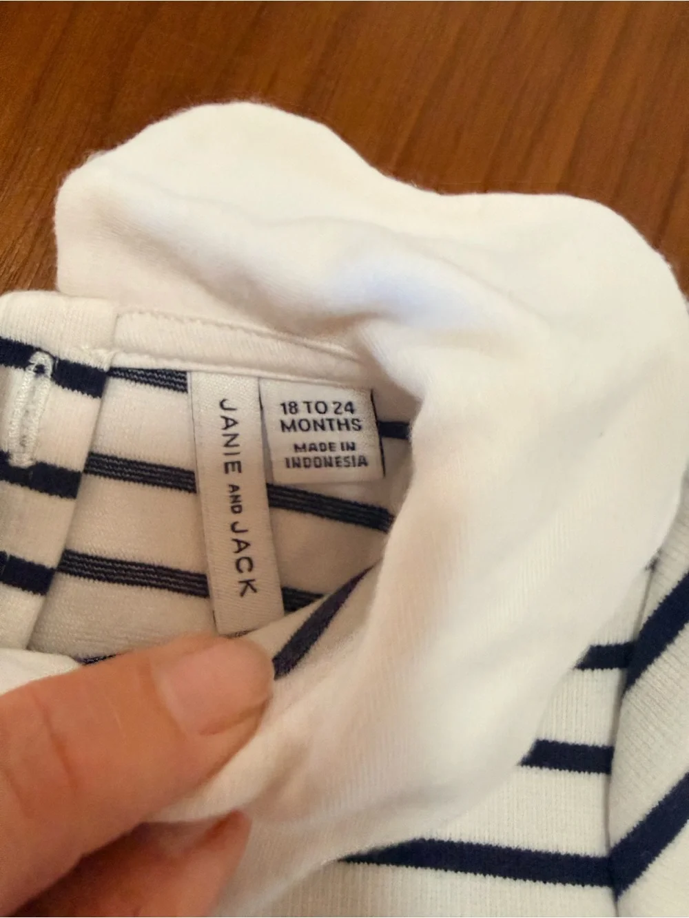 Janie and Jack White and Navy Striped Top with Matching Bloomer